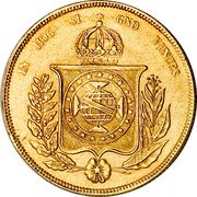 Brazil 20000 Reis Pedro II 1853 KM# 468 IN HOC SIG NO VINCES coin reverse Brazil 20000 Reis Pedro II 1853 KM# 468 IN HOC SIG NO VINCES coin reverse
