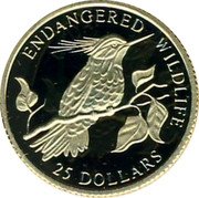 Cook Islands 25 Dollars (Endangered wildlife. Bird) ENDANGERED WILDLIFE 25 DOLLARS coin reverse Cook Islands 25 Dollars (Endangered wildlife. Bird) ENDANGERED WILDLIFE 25 DOLLARS coin reverse