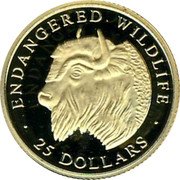 Cook Islands 25 Dollars Endangered wildlife. Bison 1997 Proof ENDANGERED WILDLIFE 25 DOLLARS coin reverse Cook Islands 25 Dollars Endangered wildlife. Bison 1997 Proof ENDANGERED WILDLIFE 25 DOLLARS coin reverse