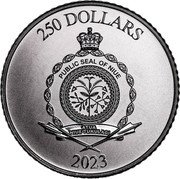 Niue 250 Dollars Ram of Calvary 2023  Reverse Proof 250 DOLLARS PUBLIC SEAL OF NIUE ATUA NIUE TUKULAGI 2023 coin obverse Niue 250 Dollars Ram of Calvary 2023  Reverse Proof 250 DOLLARS PUBLIC SEAL OF NIUE ATUA NIUE TUKULAGI 2023 coin obverse