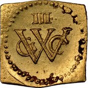 Brazil 3 Florin Occupation Coinage. Period After Brasil 1646 KM# 5.3 III GWC coin obverse Brazil 3 Florin Occupation Coinage. Period After Brasil 1646 KM# 5.3 III GWC coin obverse