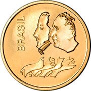 Brazil 300 Cruzeiros 150th Anniversary of the Independence of Brazil 1972 (a) KM# 584 BRASIL 1972 1822 coin obverse Brazil 300 Cruzeiros 150th Anniversary of the Independence of Brazil 1972 (a) KM# 584 BRASIL 1972 1822 coin obverse