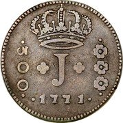 Brazil 300 Reis Jose I 1771 R KM# 196 300 J 1771 coin obverse Brazil 300 Reis Jose I 1771 R KM# 196 300 J 1771 coin obverse