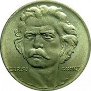 Brazil 300 Reis Carlos Gomes 1936 KM# 538 CARLOS GOMES CL coin reverse Brazil 300 Reis Carlos Gomes 1936 KM# 538 CARLOS GOMES CL coin reverse