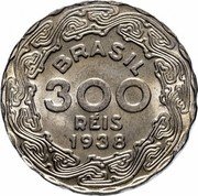Brazil 300 Reis President Getulio Vargas 1938 KM# 546 BRASIL 300 RÉIS 1938 coin obverse Brazil 300 Reis President Getulio Vargas 1938 KM# 546 BRASIL 300 RÉIS 1938 coin obverse