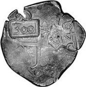 Brazil 300 Reis Spanish Colonial Coin ND (1663) KM# 18.1 coin obverse Brazil 300 Reis Spanish Colonial Coin ND (1663) KM# 18.1 coin obverse