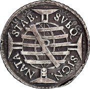 Brazil 320 Reis Peter II 1700 P KM# 89.2 SIGN. NATA STAB. SVBQ coin reverse Brazil 320 Reis Peter II 1700 P KM# 89.2 SIGN. NATA STAB. SVBQ coin reverse