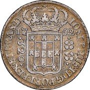Brazil 320 Reis Jose I 1752 KM# 169.2 IOSEPHUS I D G PORT REX ET BRAS D coin obverse Brazil 320 Reis Jose I 1752 KM# 169.2 IOSEPHUS I D G PORT REX ET BRAS D coin obverse