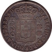 Brazil 320 Reis Maria I 1793 KM# 221.2 MARIA I D G PORT REGINA ET BRAS D 17 93 320 coin obverse Brazil 320 Reis Maria I 1793 KM# 221.2 MARIA I D G PORT REGINA ET BRAS D 17 93 320 coin obverse