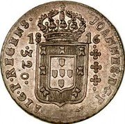 Brazil 320 Reis Joao 1816 B KM# 255.2 JOANNES. D. G. PORT. ET ALG. P. REGENS 18 16 320 coin obverse Brazil 320 Reis Joao 1816 B KM# 255.2 JOANNES. D. G. PORT. ET ALG. P. REGENS 18 16 320 coin obverse