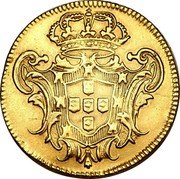 Brazil 3200 Reis Joao V 1749 R Herit. Signature 3015, MS64 - $26,000. KM# 155 coin reverse Brazil 3200 Reis Joao V 1749 R Herit. Signature 3015, MS64 - $26,000. KM# 155 coin reverse