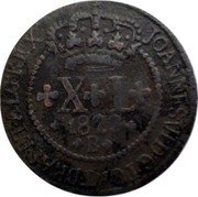 Brazil 40 Reis John VI 1823 B KM# 319.2 JOANNES VI D G PORT BRAS ET ALG REX XL 1822 B coin obverse Brazil 40 Reis John VI 1823 B KM# 319.2 JOANNES VI D G PORT BRAS ET ALG REX XL 1822 B coin obverse
