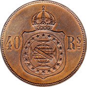 Brazil 40 Reis Pedro II 1873 KM# 479 40 RS coin reverse Brazil 40 Reis Pedro II 1873 KM# 479 40 RS coin reverse