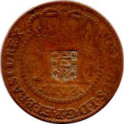 Brazil 40 Reis Countermarked Coinage ND (1809) KM# 280.2 JOSEPHUS.I.D.G.P.ET.BRASIL.REX. XX 1773 coin obverse Brazil 40 Reis Countermarked Coinage ND (1809) KM# 280.2 JOSEPHUS.I.D.G.P.ET.BRASIL.REX. XX 1773 coin obverse