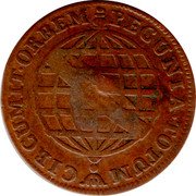 Brazil 40 Reis Countermarked Coinage ND (1809) KM# 280.2 PECUNIA TOTUM CIRCUMIT ORBEM coin reverse Brazil 40 Reis Countermarked Coinage ND (1809) KM# 280.2 PECUNIA TOTUM CIRCUMIT ORBEM coin reverse