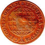 Brazil 40 Reis Jose I ND (1809) Host Date 1773 KM# 280.1 PECUNIA TOTUM CIRCUMIT ORBEM coin reverse Brazil 40 Reis Jose I ND (1809) Host Date 1773 KM# 280.1 PECUNIA TOTUM CIRCUMIT ORBEM coin reverse