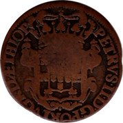 Brazil 40 Reis Countermarked Coin ND (1809) P Host Date 1698 KM# 275 PETRVS.II.D.G.PORTVG R DAETHIOP coin obverse Brazil 40 Reis Countermarked Coin ND (1809) P Host Date 1698 KM# 275 PETRVS.II.D.G.PORTVG R DAETHIOP coin obverse