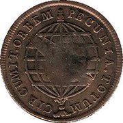 Brazil 40 Reis Para Counterstamped Coin ND (1835) KM# 414 ORBEM PECUNIA TOTUM CIRCUMIT coin reverse Brazil 40 Reis Para Counterstamped Coin ND (1835) KM# 414 ORBEM PECUNIA TOTUM CIRCUMIT coin reverse