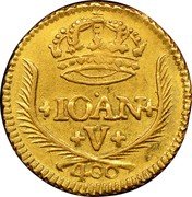 Brazil 400 Reis Joao V 1730 R KM# 144 IOAN V 400 coin obverse Brazil 400 Reis Joao V 1730 R KM# 144 IOAN V 400 coin obverse