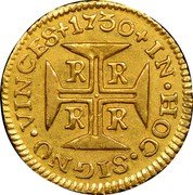 Brazil 400 Reis Joao V 1730 R KM# 144 IN HOC SIGNO VINCES R R R R 1730 coin reverse Brazil 400 Reis Joao V 1730 R KM# 144 IN HOC SIGNO VINCES R R R R 1730 coin reverse