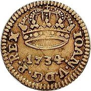 Brazil 400 Reis Joao V 1734 R KM# 152 1734 IOANNES V P REX 1734 coin reverse Brazil 400 Reis Joao V 1734 R KM# 152 1734 IOANNES V P REX 1734 coin reverse