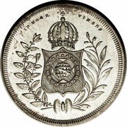 Brazil 400 Reis Pedro II 1843 KM# 453 IN HOC S. VINCES coin reverse Brazil 400 Reis Pedro II 1843 KM# 453 IN HOC S. VINCES coin reverse