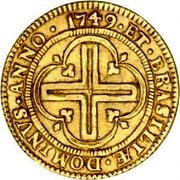 Brazil 4000 Reis Joao V 1749 KM# 164 ET BRASILIÆ DOMINVS ANNO 1749 coin reverse Brazil 4000 Reis Joao V 1749 KM# 164 ET BRASILIÆ DOMINVS ANNO 1749 coin reverse