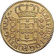 Brazil 4000 Reis Jose I 1764 KM# 171.2 JOSEPHUS I D G PORTUG REX 4000 coin obverse Brazil 4000 Reis Jose I 1764 KM# 171.2 JOSEPHUS I D G PORTUG REX 4000 coin obverse