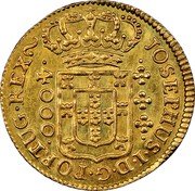 Brazil 4000 Reis Jose I 1771 KM# 171.3 IOSEPHUS I D G PORTUG REX 4000 coin obverse Brazil 4000 Reis Jose I 1771 KM# 171.3 IOSEPHUS I D G PORTUG REX 4000 coin obverse