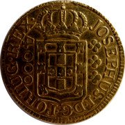 Brazil 4000 Reis Jose I 1774 KM# 171.4 JOSEPHUS I DG PORTUG REX 4000 coin obverse Brazil 4000 Reis Jose I 1774 KM# 171.4 JOSEPHUS I DG PORTUG REX 4000 coin obverse