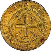 Brazil 4000 Reis Joao 1805 KM# 235.1 ET BRASILIAE DOMINUS ANNO 1806 coin reverse Brazil 4000 Reis Joao 1805 KM# 235.1 ET BRASILIAE DOMINUS ANNO 1806 coin reverse