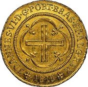 Brazil 4000 Reis John VI 1819 KM# 327.2 JOANNES VI D G PORT BRAS ET ALG REX 1819 coin obverse Brazil 4000 Reis John VI 1819 KM# 327.2 JOANNES VI D G PORT BRAS ET ALG REX 1819 coin obverse