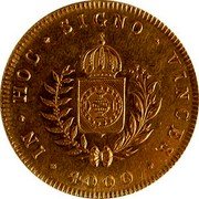 Brazil 4000 Reis Pedro II 1832 KM# 386.2 IN HOC SIGNO VINCES 4000 coin reverse Brazil 4000 Reis Pedro II 1832 KM# 386.2 IN HOC SIGNO VINCES 4000 coin reverse