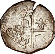 Brazil 480 Reis Joao IV Countermarked Coin ND (1643) KM# 4 coin reverse Brazil 480 Reis Joao IV Countermarked Coin ND (1643) KM# 4 coin reverse