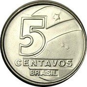 Brazil 5 Centavos Fisherman 1989 KM# 612 5 CENTAVOS BRASIL coin obverse Brazil 5 Centavos Fisherman 1989 KM# 612 5 CENTAVOS BRASIL coin obverse