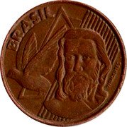 Brazil 5 Centavos Tiradentes. T Fully Inside Stripes 1998 KM# 648 BRASIL TIRADENTES coin obverse Brazil 5 Centavos Tiradentes. T Fully Inside Stripes 1998 KM# 648 BRASIL TIRADENTES coin obverse