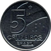 Brazil 5 Cruzeiros Salt Evaporation Pond Worker 1991 KM# 618.1 5 CRUZEIROS BRASIL coin obverse Brazil 5 Cruzeiros Salt Evaporation Pond Worker 1991 KM# 618.1 5 CRUZEIROS BRASIL coin obverse