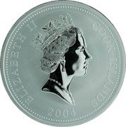 Cook Islands 5 Dollars Elizabeth II China. ASEAN Expo 2004  ELIZABETH II COOK ISLANDS RDM 2004 coin obverse Cook Islands 5 Dollars Elizabeth II China. ASEAN Expo 2004  ELIZABETH II COOK ISLANDS RDM 2004 coin obverse