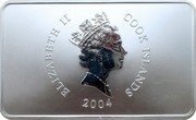 Cook Islands 5 Dollars (Elizabeth II Eight Immortals Crossing Sea) ELIZABETH II COOK ISLAND RDF 2004 coin obverse Cook Islands 5 Dollars (Elizabeth II Eight Immortals Crossing Sea) ELIZABETH II COOK ISLAND RDF 2004 coin obverse