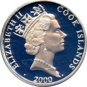 Cook Islands 5 Dollars Elizabeth II Table tennis 2000  Proof ELIZABETH II COOK ISLANDS 2000 coin obverse Cook Islands 5 Dollars Elizabeth II Table tennis 2000  Proof ELIZABETH II COOK ISLANDS 2000 coin obverse
