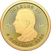Canada 5 Dollars Maple Leaf. Polar Bear Privy Mark 2024 CHARLES III 5 DOLLARS 2024 SR coin obverse Canada 5 Dollars Maple Leaf. Polar Bear Privy Mark 2024 CHARLES III 5 DOLLARS 2024 SR coin obverse