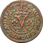 Brazil 5 Reis Jose I 1753 KM# 173.1 IOSEPHUS I D G P ET BRASIL REX V 1753 coin obverse Brazil 5 Reis Jose I 1753 KM# 173.1 IOSEPHUS I D G P ET BRASIL REX V 1753 coin obverse
