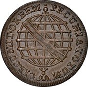 Brazil 5 Reis Maria I 1799 B KM# 227 PECUNIA. TOTUM CIRCUMIT. ORBEM coin reverse Brazil 5 Reis Maria I 1799 B KM# 227 PECUNIA. TOTUM CIRCUMIT. ORBEM coin reverse