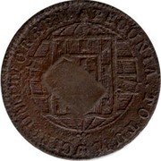 Brazil 5 Reis Pedro II Maranhao First Series Countermarked Coin ND (1834) KM# 401 ORBEM PECUNIA TOTUM CIRCUMIT coin reverse