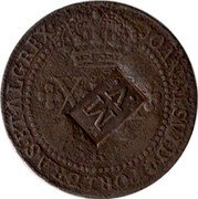 Brazil 5 Reis Pedro II Maranhao First Series Countermarked Coin ND (1834) KM# 401 JOANNES VI D G PORT BRAS ET ALG REX R M V coin obverse