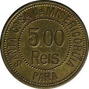 Brazil 5 Reis Santa Casa de Misericordia. Leprosarium Coinage ND (1920) KM# L8 5.00 REIS SANTA CASA DE MISERICORDIA PARA coin obverse Brazil 5 Reis Santa Casa de Misericordia. Leprosarium Coinage ND (1920) KM# L8 5.00 REIS SANTA CASA DE MISERICORDIA PARA coin obverse