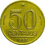 Brazil 50 Centavos Eurico Gaspar Dutra 1953 KM# 563 50 CENTAVOS 1953 coin reverse Brazil 50 Centavos Eurico Gaspar Dutra 1953 KM# 563 50 CENTAVOS 1953 coin reverse