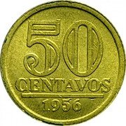 Brazil 50 Centavos National Arms 1956 KM# 566 50 CENTAVOS 1956 coin reverse Brazil 50 Centavos National Arms 1956 KM# 566 50 CENTAVOS 1956 coin reverse