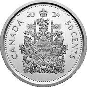 Canada 50 Cents (Coat of Arms of Canada) 20 24 50 CENTS A MARI USQUE AD MARE CANADA coin reverse Canada 50 Cents (Coat of Arms of Canada) 20 24 50 CENTS A MARI USQUE AD MARE CANADA coin reverse