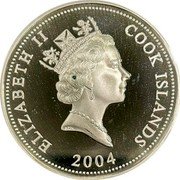 Cook Islands 50 Cents Elizabeth II Year of the Monkey 2004  ELIZABETH II COOK ISLANDS RDM 2004 coin obverse Cook Islands 50 Cents Elizabeth II Year of the Monkey 2004  ELIZABETH II COOK ISLANDS RDM 2004 coin obverse